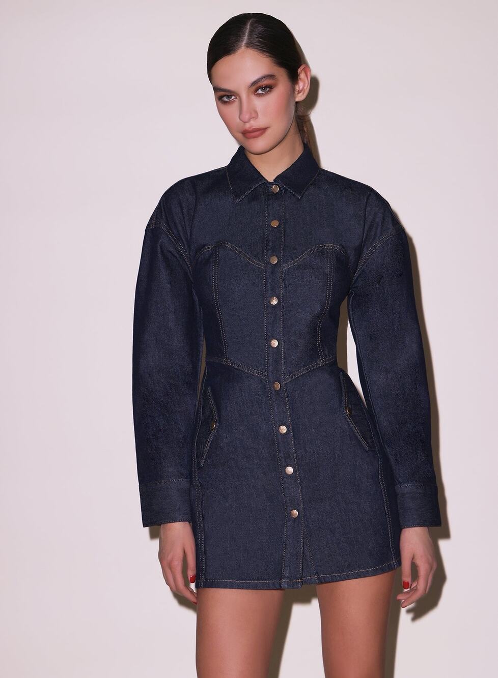 Fleur du Mal Denim Shirt Dress - 2 Indigo Denim
